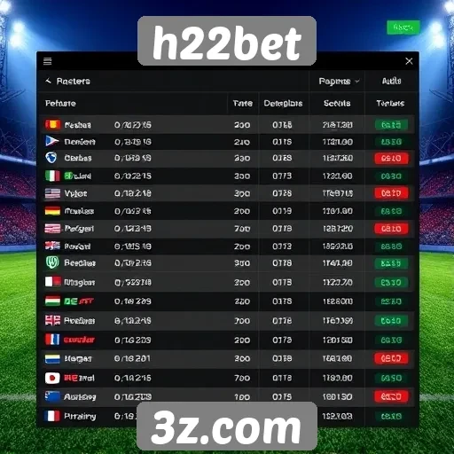 Comparação de odds do h22bet com concorrentes do setor